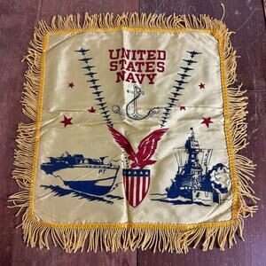 WWII World War 2 USN U.S. Navy PT Patrol Torpedo Boat‎ Yellow Satin Pillow Cover